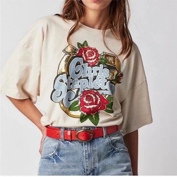 Free People Daydreamer Chris Stapleton Horseshoe Tee - Picture 2 of 7